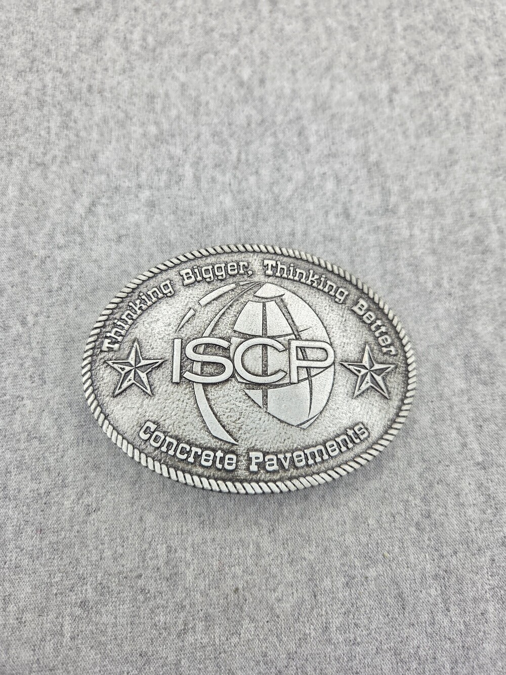 ISCP Concrete Pavements Belt Buckle Pewter 2016 Commemorative Conference